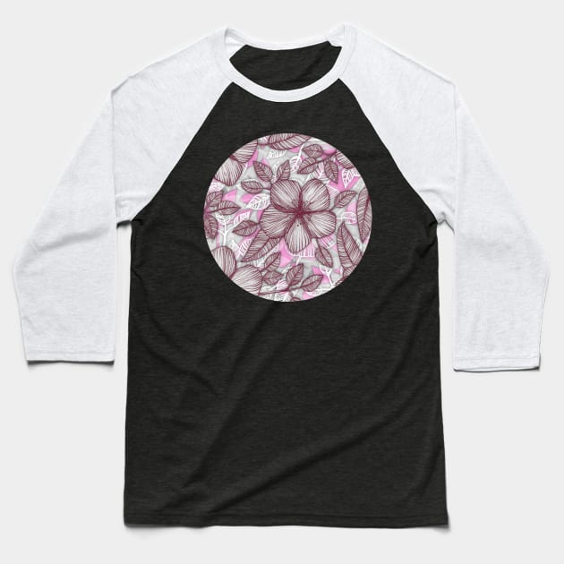 Spring Blossom in Marsala, Pink & Plum Baseball T-Shirt by micklyn